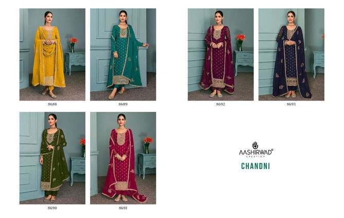 Aashirwad Chandni 8688 Series Heavy Festive Wear Georgette Salwar Kameez Collection